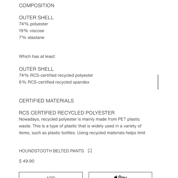 NWT✨ Houndstooth Belted Pants in Charcoal - Picture 3 of 4